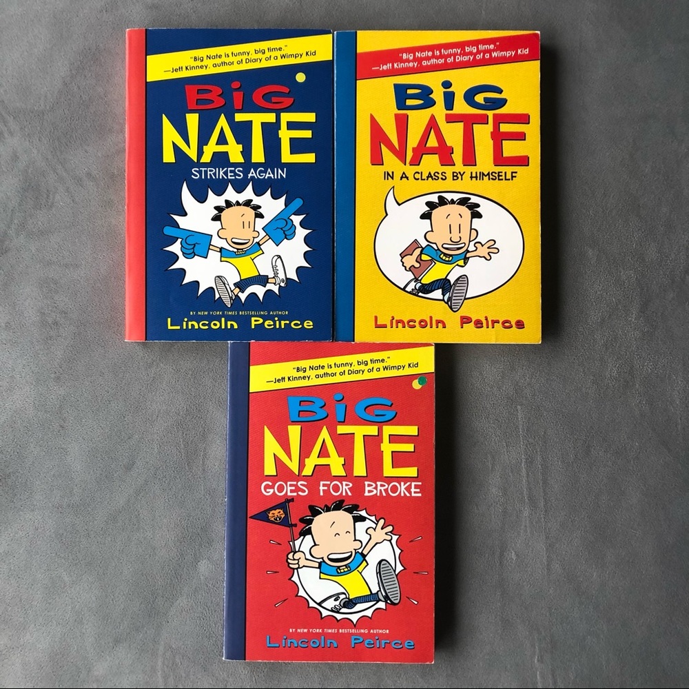 Set of 3 ~ Big Nate Novels ~ #1, 2, 4